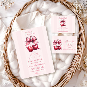 Chic Coquette Cherry op Top Baby shower Servet