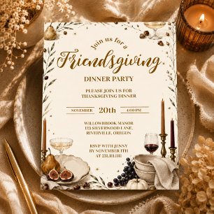 Verfijnde Moderne Minimale Friendsgiving-diner Servet