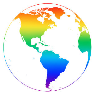Regenboogkleurige planeet aarde ronde klok