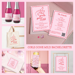 Girls Gone Mild Hand getrokken Bachelorette Weeken Kaart