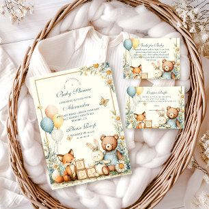 Woodland Baby Friends Baby shower Kaart