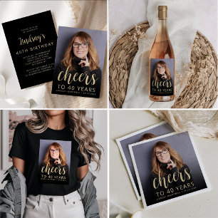 Aangepaste foto Proost 40e verjaardag Party Tri-Blend Shirt