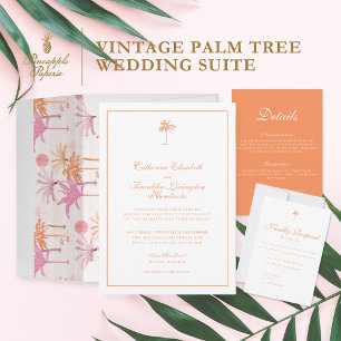 Elegante Palm Tree Tropical Wedding Kaart