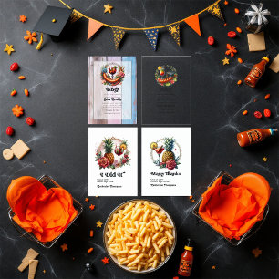 Whimsical BBQ Afstudeerfeest Acryl Uitnodigingen