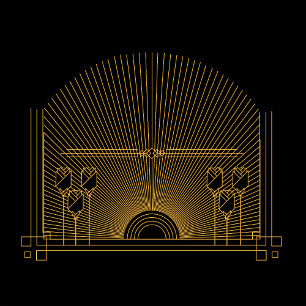 Art Deco Donker Elegante bruiloft uitnodiging