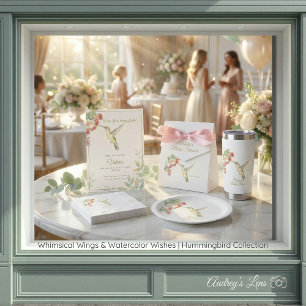 Whimsical Wings & Watercolor Wishes   Kolibrie  Kaart