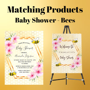 Bumble bei honeycomb floral baby shower-uitnodigin briefkaart