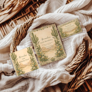 Vintage Desert Botanicals Verjaardag Kaart