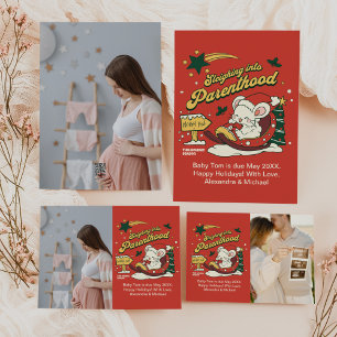 Foto aangepaste kerst zwangerschap aankondiging