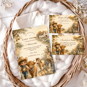 Rustieke Jongens Westerse Boho Baby Shower Kaart