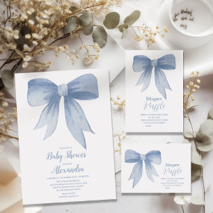 Schattige Blue Bow Ribbon Baby Boy Shower Servet
