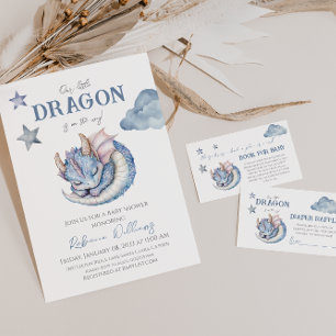 Fairytale Dreamy Dragon Baby shower Kaart