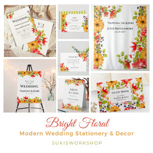 Modern Bright Floral bedankt voor je huwelijk Ronde Sticker