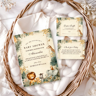 Whimsische Safari Welkom Baby Borrel Kaart