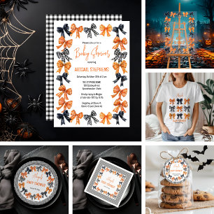 Halloween Coquette Zwart   Oranje bogen Baby showe Kaart