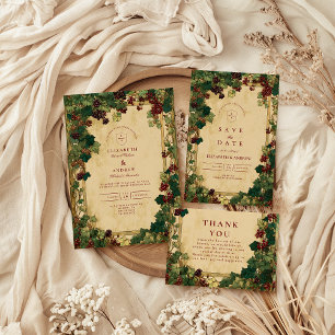 Enchanted Ivy Greenery Wedding RSVP Kaartje
