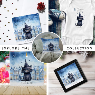 Gezellige Kerst Zwarte Kat Winter Vakantie Decor Kussen