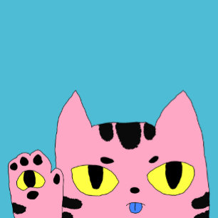 Alien Pocket Cat Verjaardag Kind Roze Cartoon Cat