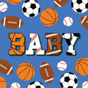 Sport Baby shower Co-ed Theme Boy Blue Kaart