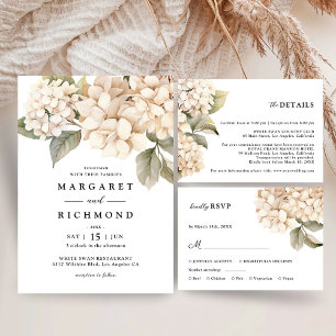 Hydrangea Elegante Witte Bloemen Bruiloft Ronde Sticker