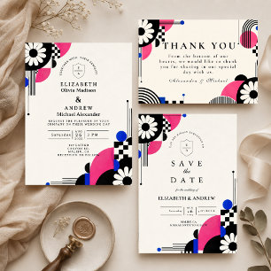 Romantische Retro Jaren 60 Huwelijk Save The Date