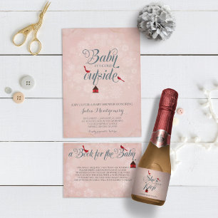  Roze Baby shower Het is koud buiten de winter Kaart