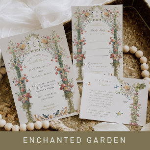 Betoverde  tuin islamitische bruiloft kaart