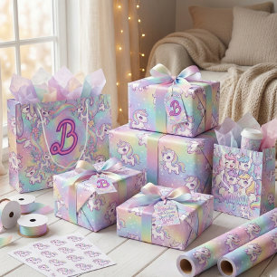 Schattig Kawaii Eenhoorn Pastel Regenboog Magisch Kaart