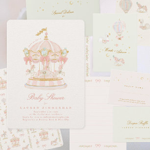 Baby Shower Meisje Draaimolen Sprookje Strikken Ro Kaart