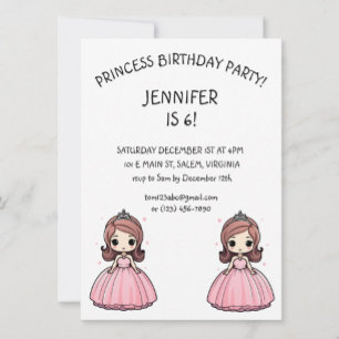 Prinses Verjaardagsfeest Roze Gown Schattigee Cart Vierkante Sticker