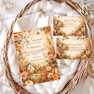 Rustieke herfst boho luierraffle informatiekaartje