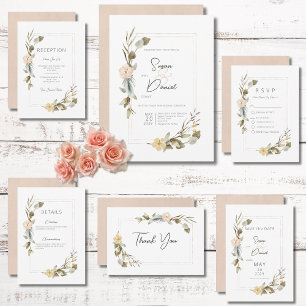 Gedroogde Boho Bloemen Lijst Bruiloft Save The Date