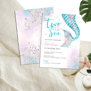 Onder het Zee Waterverf Mermaid Invitation Aankondiging