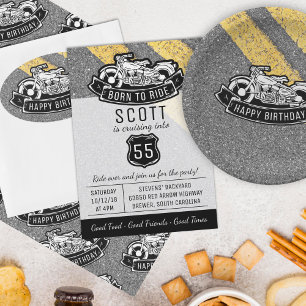 Motorfiets Biker Gelukkig Verjaardagsfeestje Gift  Ovale Sticker