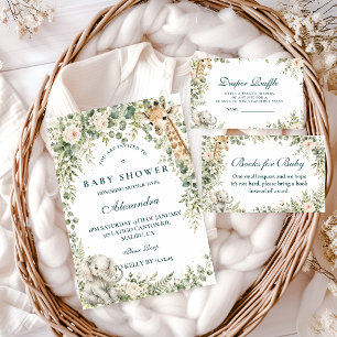 Botanische Roze Safari Meisje Baby Shower Servet
