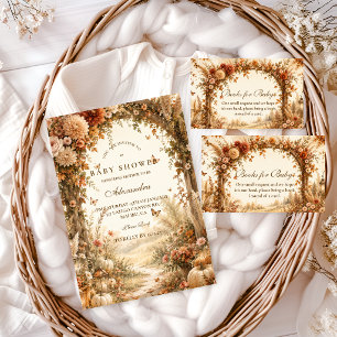 Elegante Herfst Boho Luier Raffe Informatiekaartje