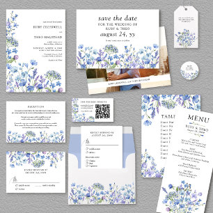 Periwinkle Wildflower Bruiloft Bruid en bruidegom  Ronde Sticker