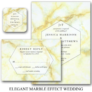 De Elegante Marmer Effect Trouwcollectie Kaart