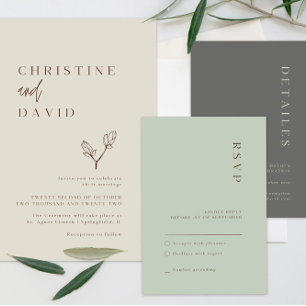 Eenvoudige Terracotta Wedding Details-kaart Kaart