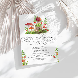 Rustieke Woodland Mushroom Hoe groot mama's buik Informatiekaartje