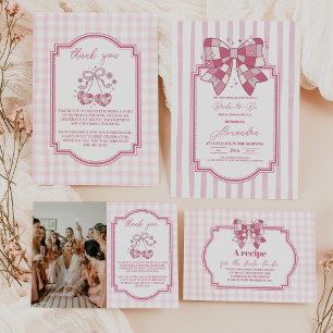 Retro Disco Schattige Roze Bow Vrijgezellenfeest Papieren Bordje