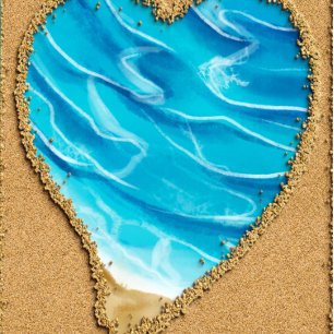 Beach Seashore Sand Hearts Couples Shower Invites