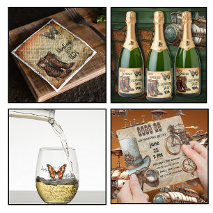 Steampunk met Blimps Maps Goggles Viering Kaart