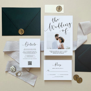 Elegant Romance   Details QR-code voor bruiloft-ga Informatiekaartje