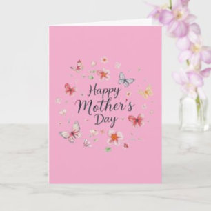 Vlinder en bloem Gelukkige Moederdag  Cadeaupapier