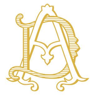 AD of DA Monogram Vintage Wedding Invitting Kaart