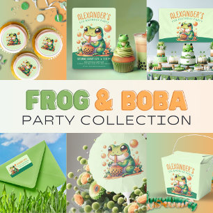 Groene kikker Drink Sinaasappel Boba Servet