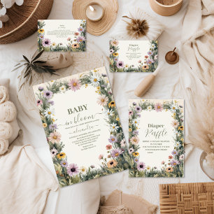 Baby in het Baby shower Bloom Garden Kaart