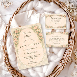 Franse landelijke rozenboog babyshower servet