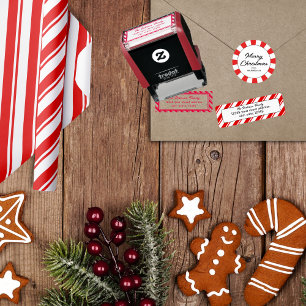 Merry Christmas Candy Cane retouradres Etiket